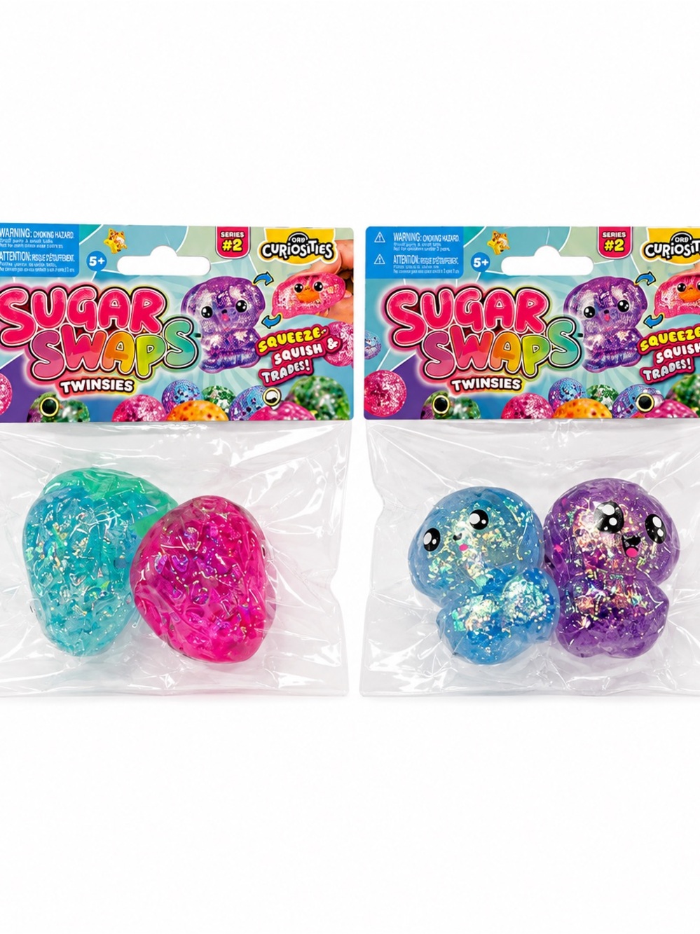 VIRAL Sugar Swaps Twinsies Glitter Squeeze Toy - 2-Pack